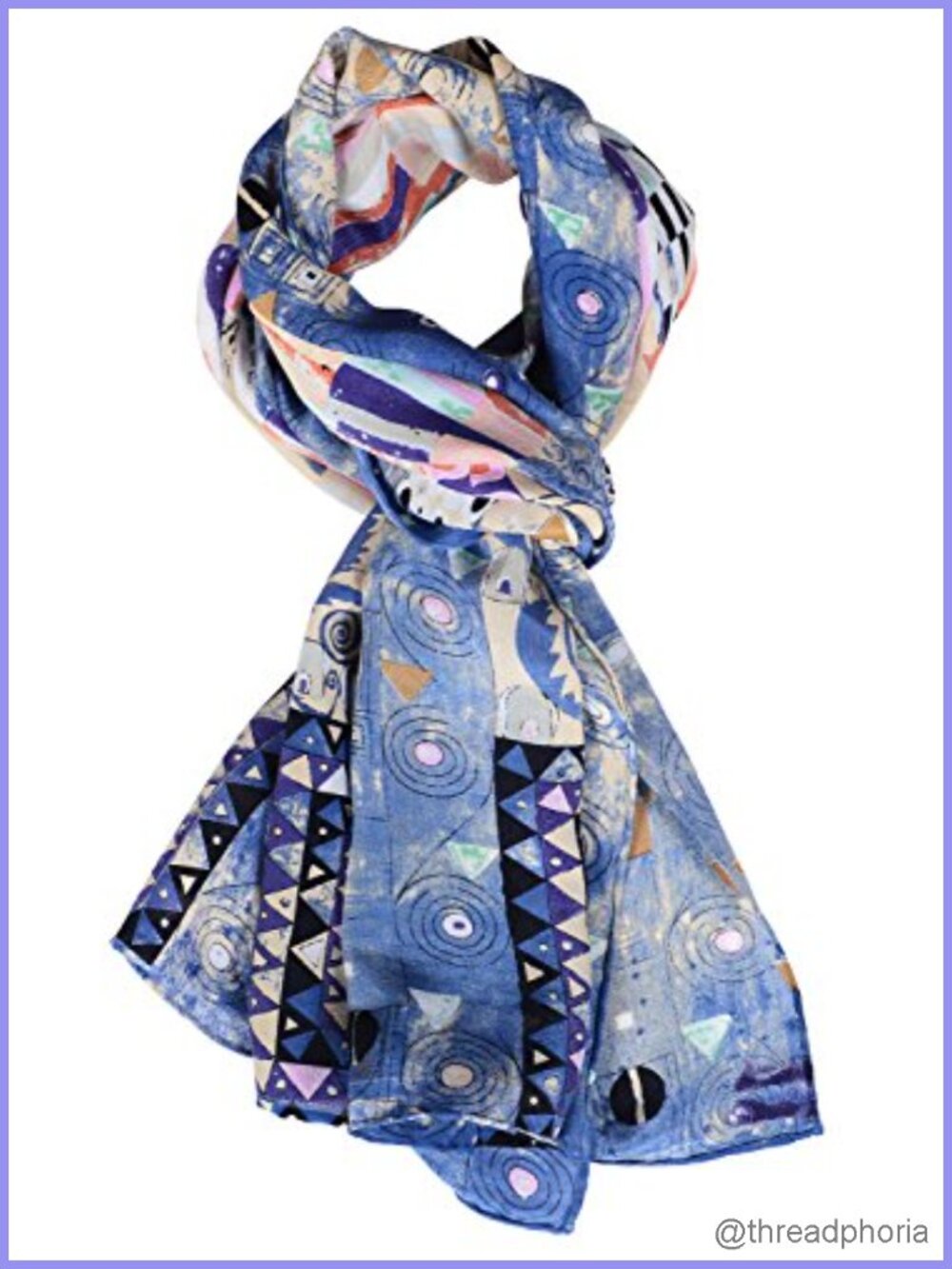 100% Silk Van Gogh Painted Fashion Scarf Wrap
